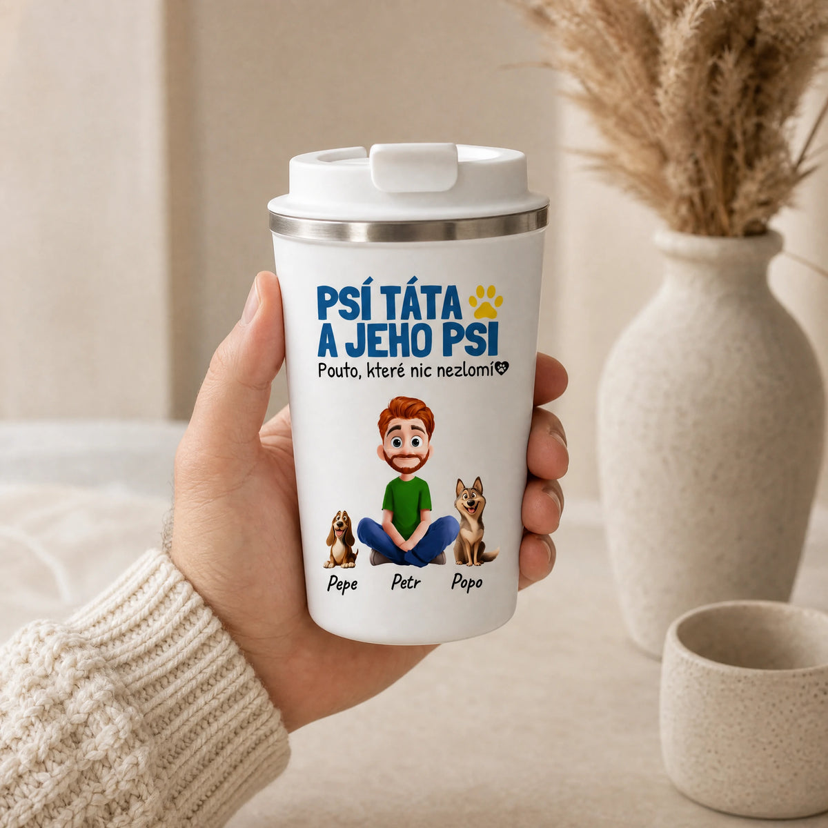 Dvoustěnný termohrnek 350 ml - pro milovníky psů