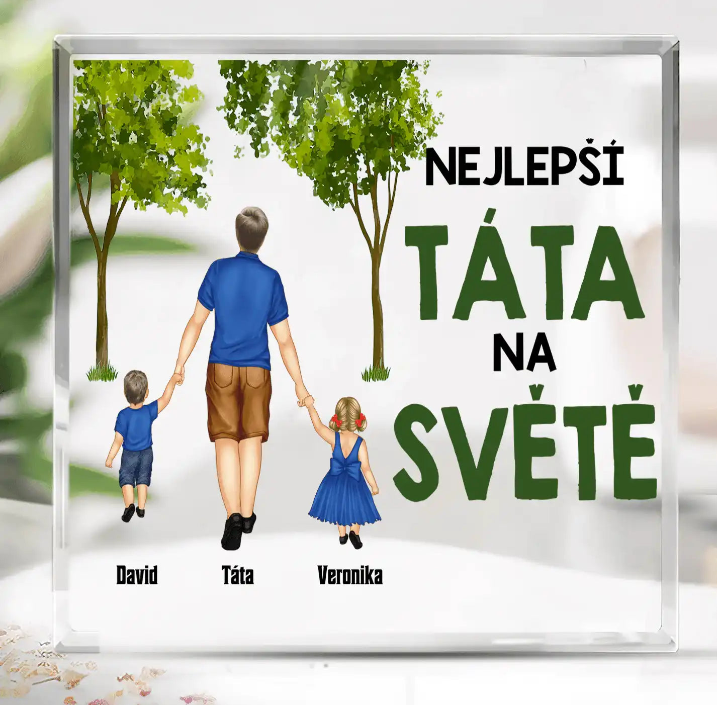 Akrylový plak - Nejlepší táta na světě - až 5 dětí - Climo.cz