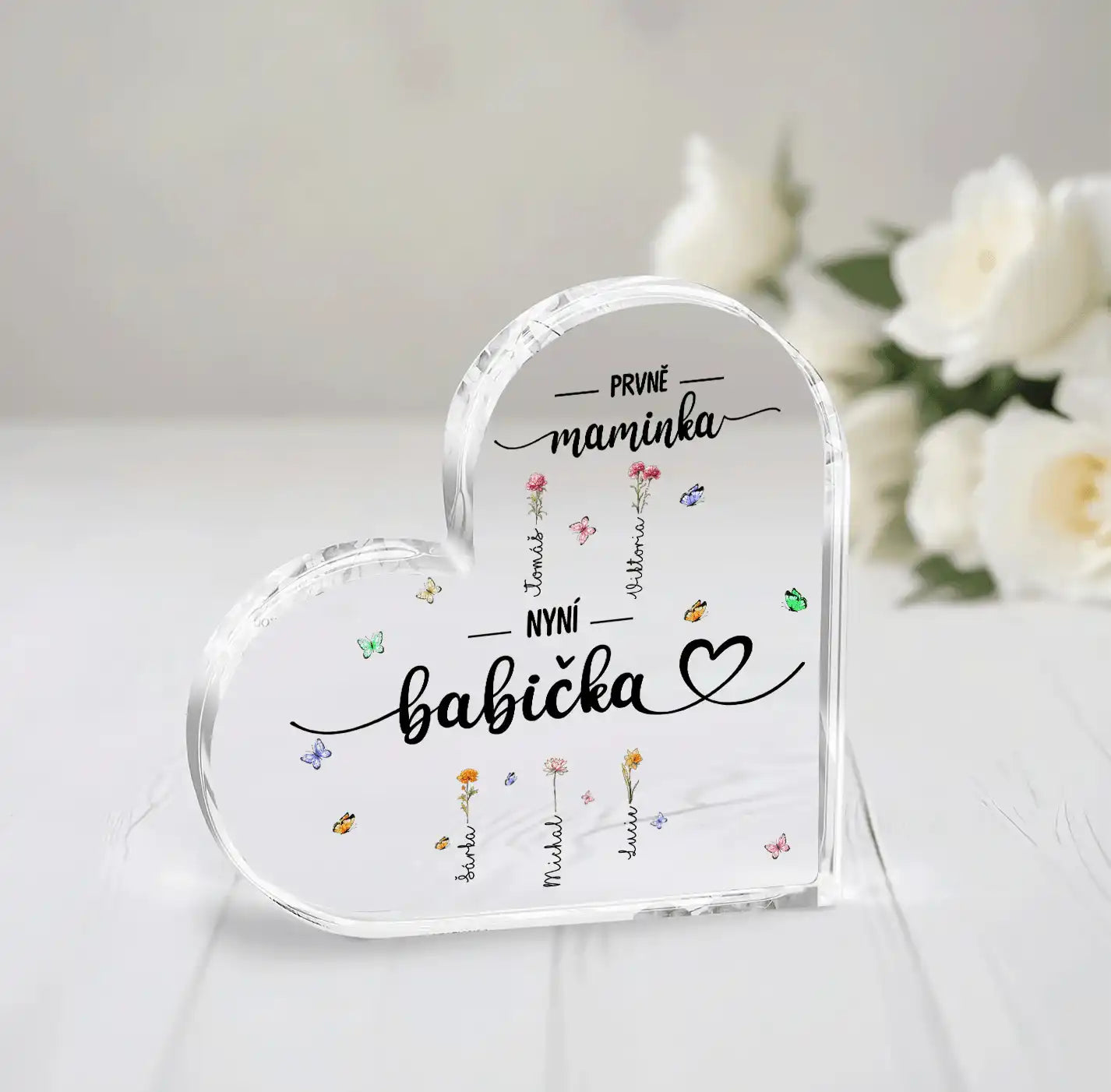 Akrylový plak - Prvně máma nyní babička - až 15 vnoučat - Climo.cz