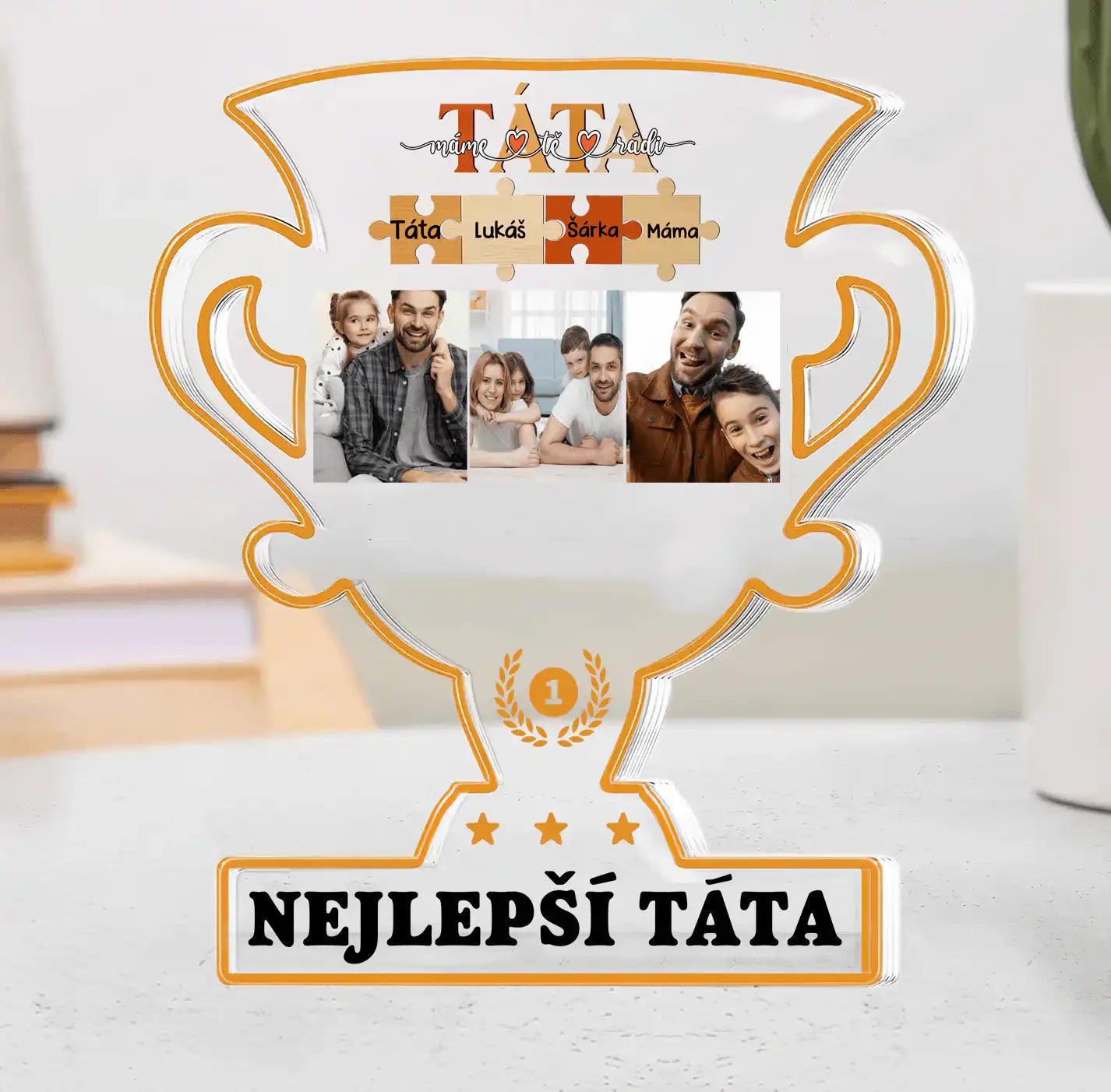 Akrylový plak - Táta - Máme Tě rádi Trofej - Climo.cz