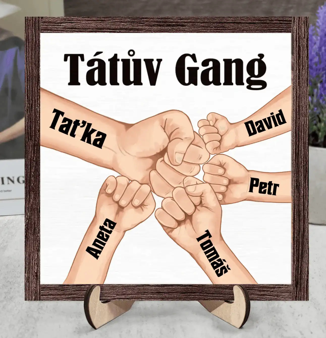 Dřevěná deska - Tátův gang- až 8 dětí - Climo.cz