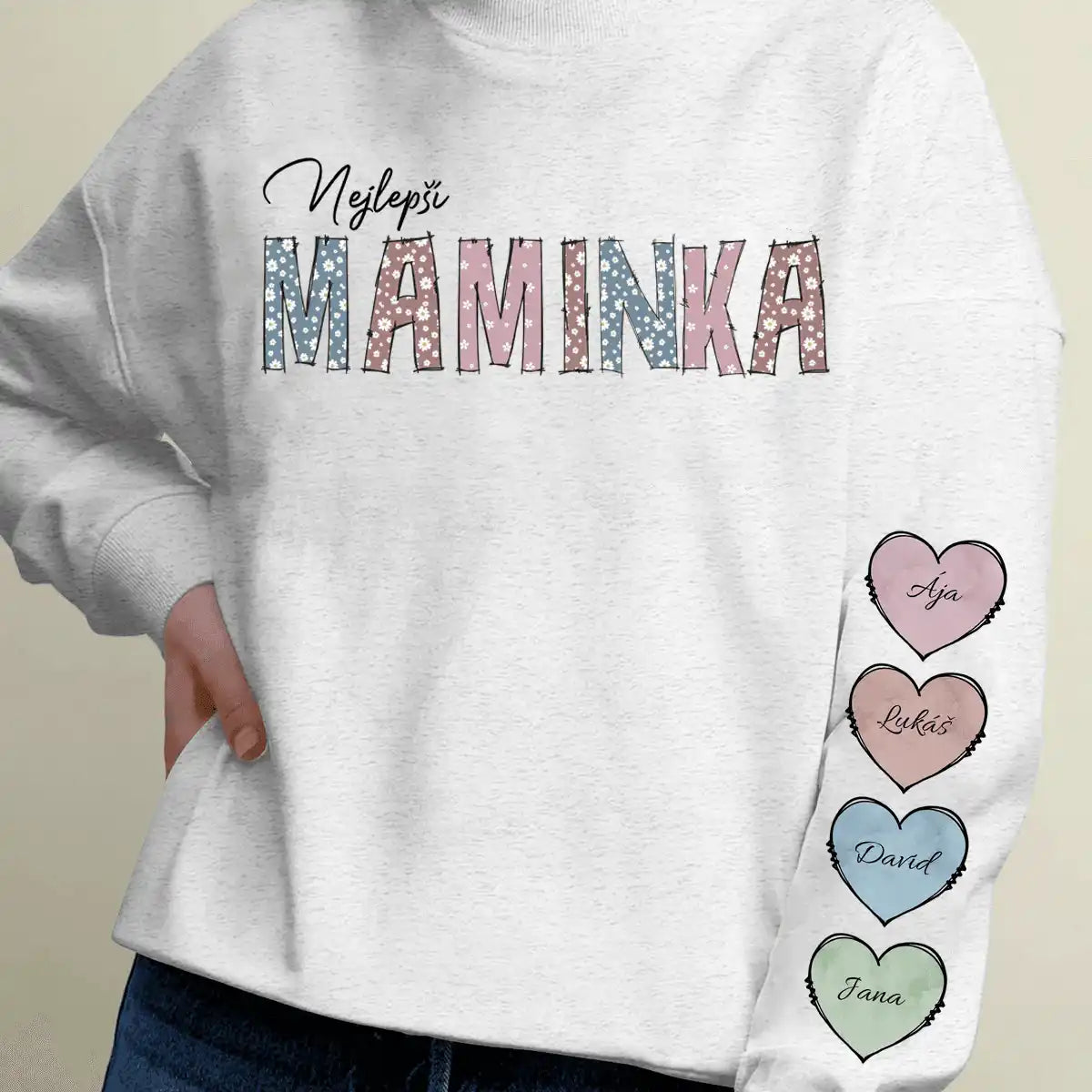 Mikina - Nejlepší Maminka (Potisky na rukávu) - Až 10 dětí - Climo.cz