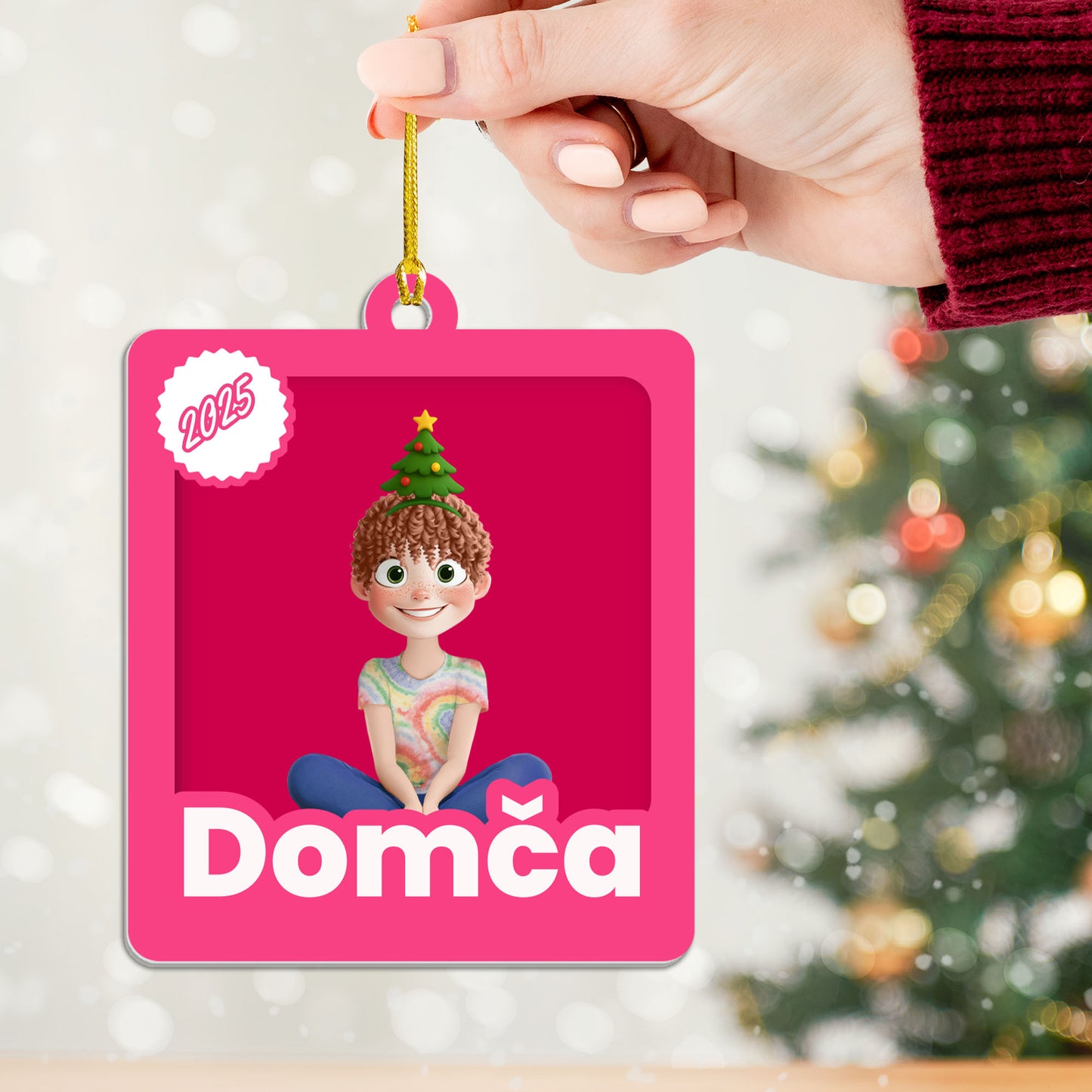 Personalizovaná akrylová ozdoba, vánoční dárek 35