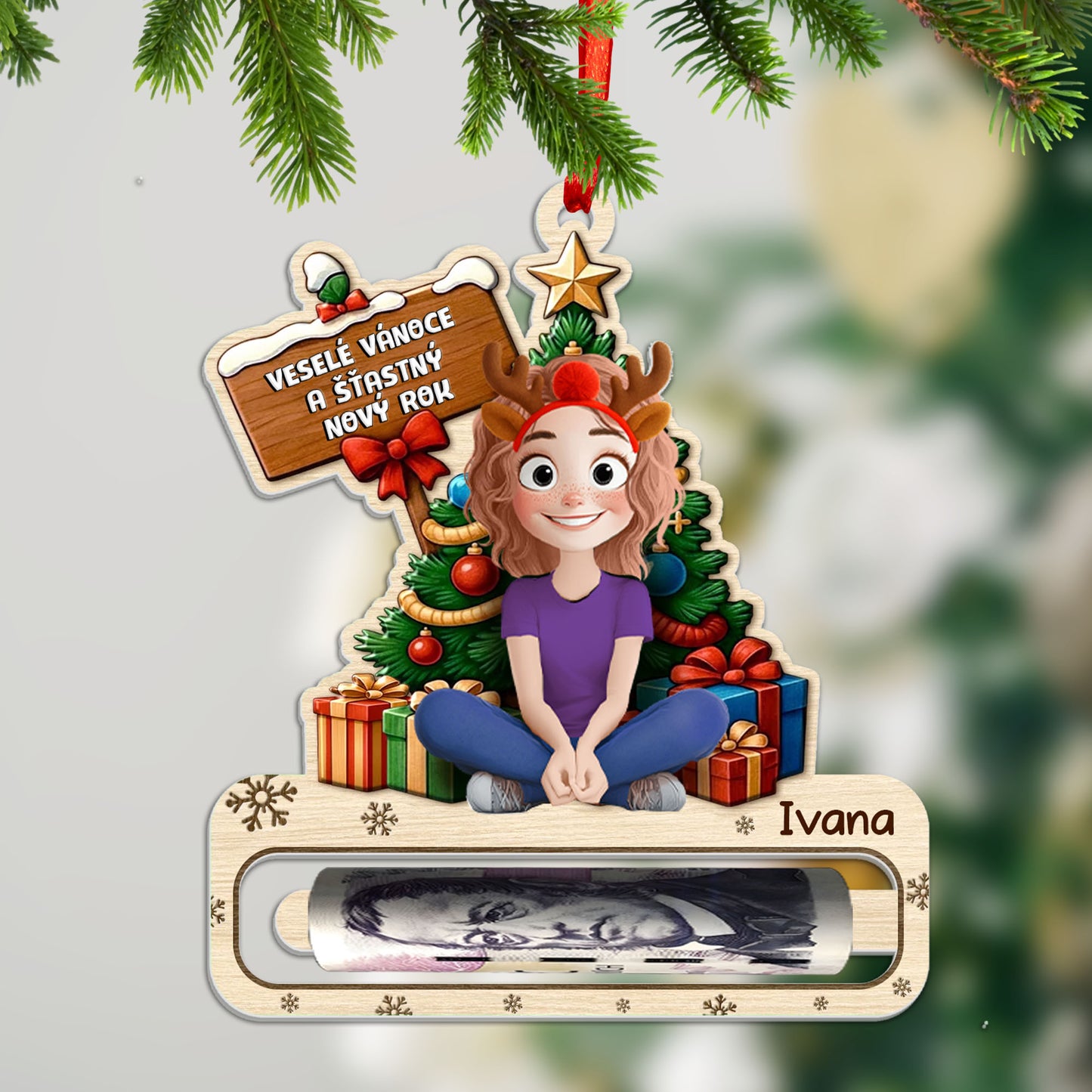 Personalizovaná akrylová ozdoba, vánoční dárek 101