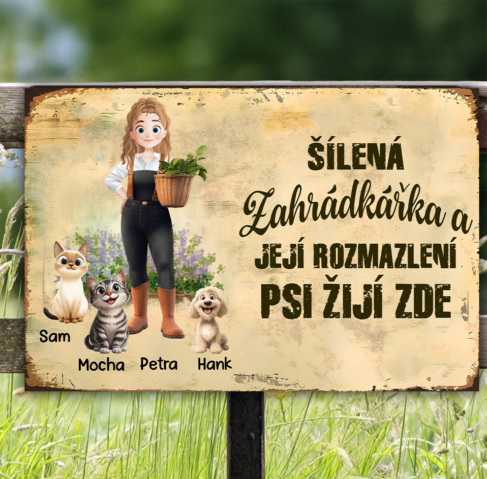 Dřevěné cedule - Šílená zahrádkářka 5