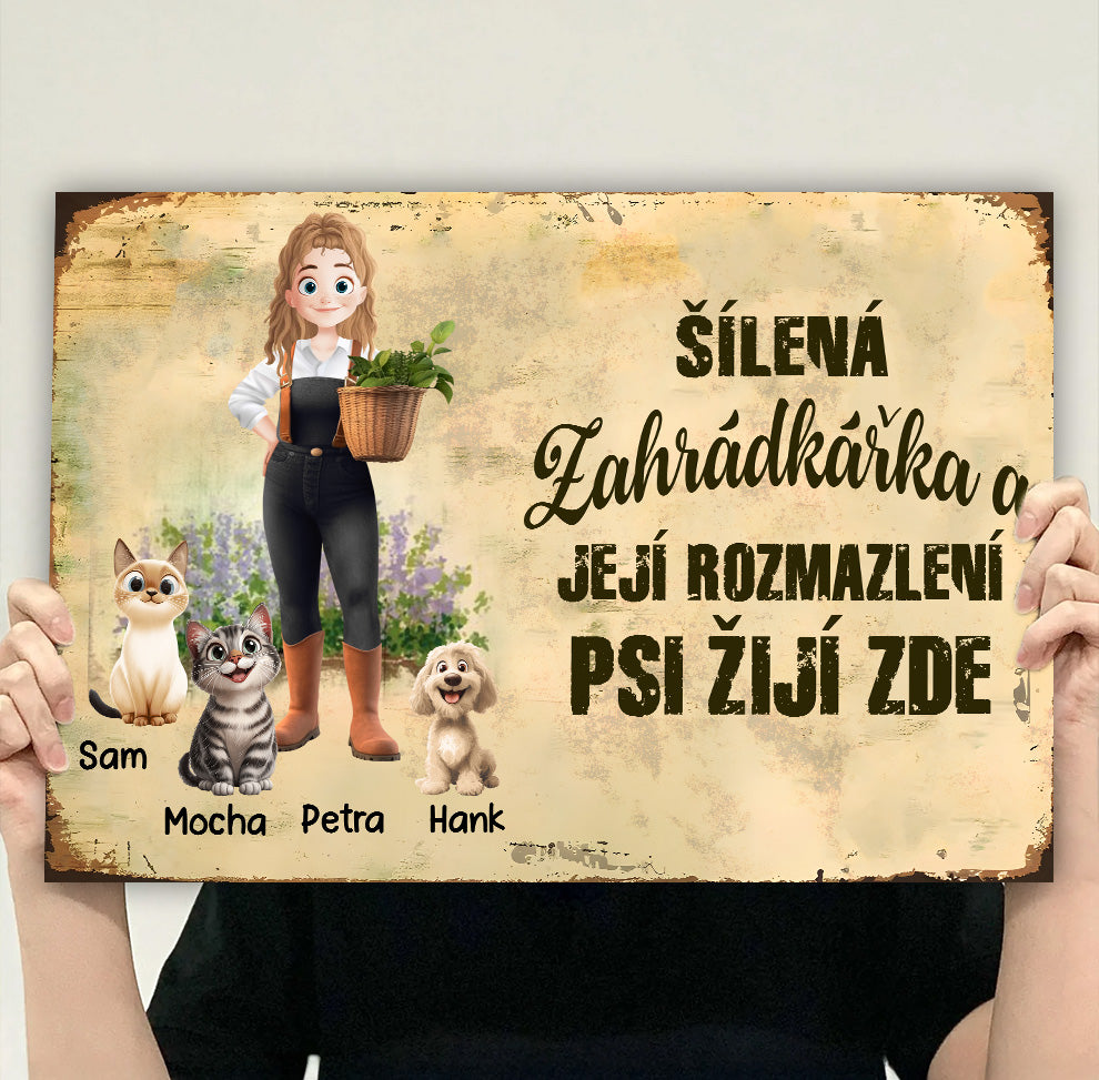 Dřevěné cedule - Šílená zahrádkářka 5