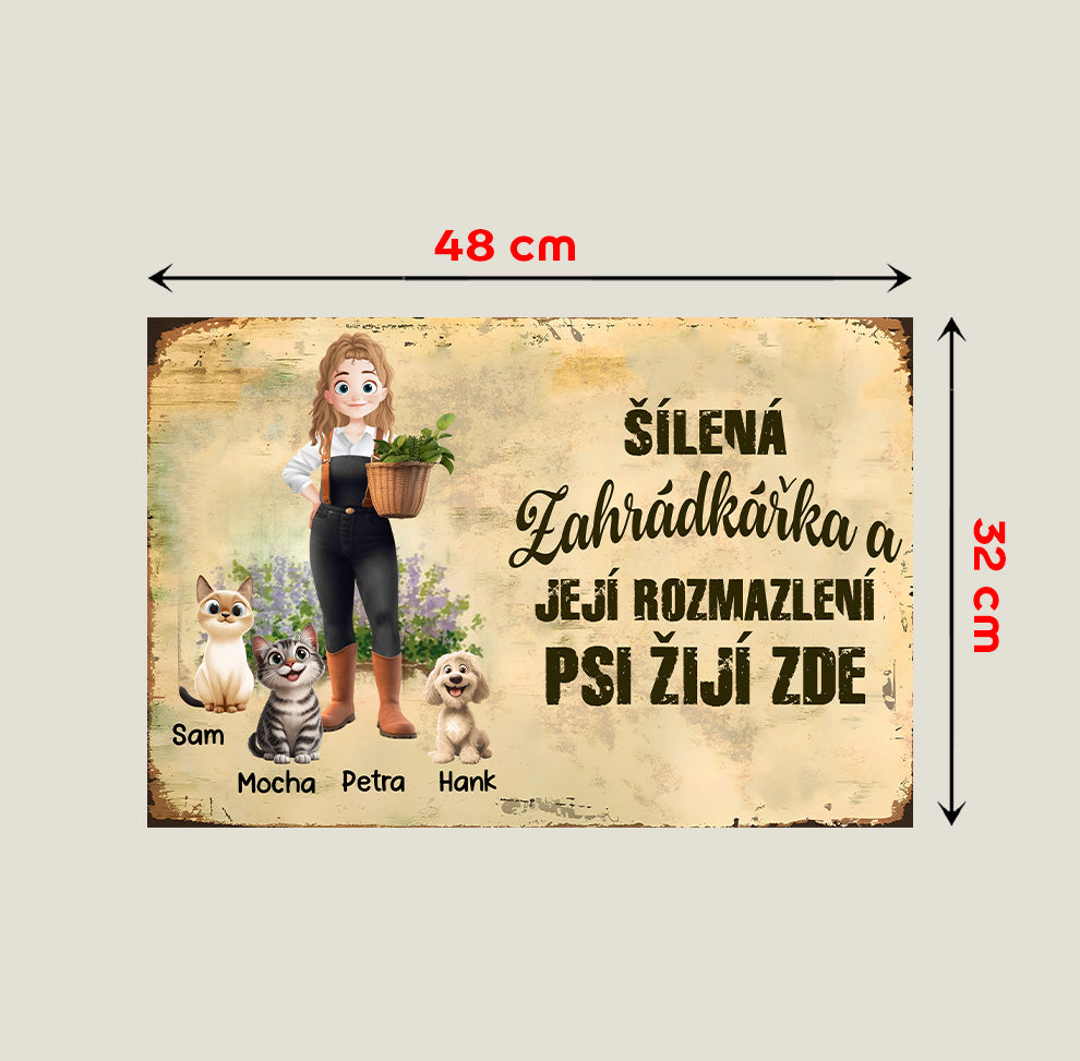 Dřevěné cedule - Šílená zahrádkářka 5
