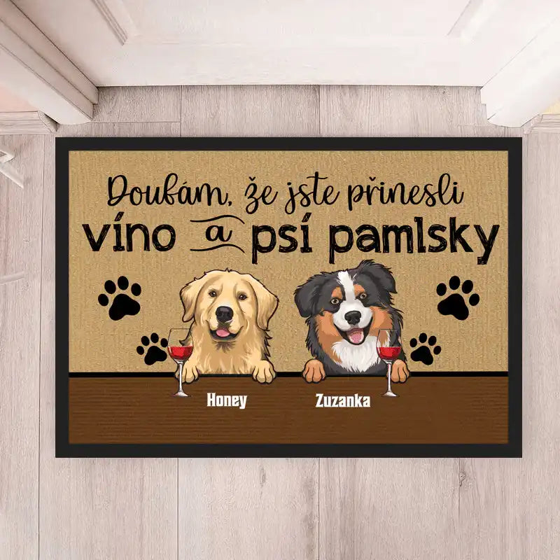 Rohožka - Doufám, že jste přinesli víno a psí pamlsky - Až 4 psů - Climo.cz