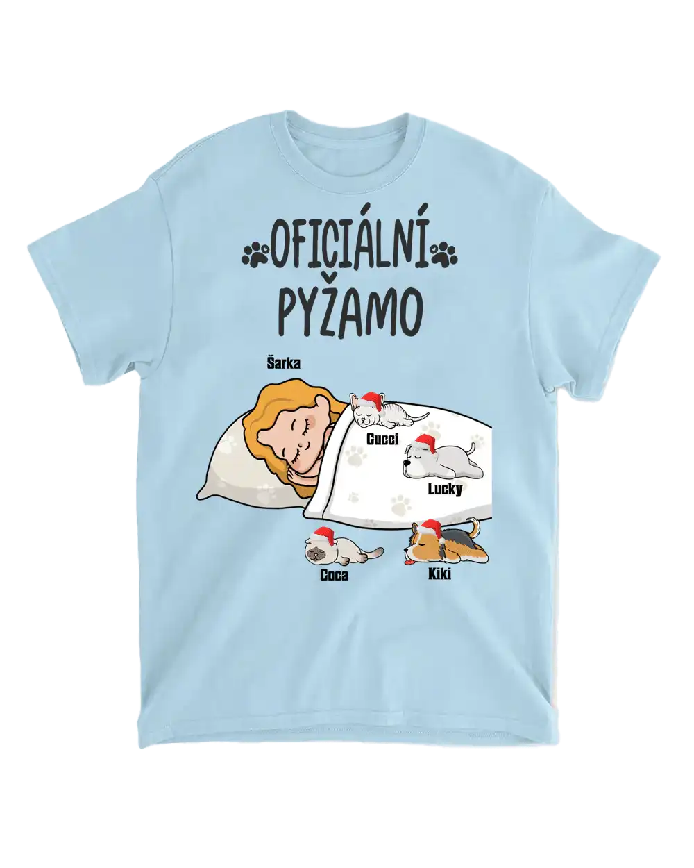 Tričko - Oficiální pyžamo 3 - až 6 mazlíčci - Vánoční verze - Climo.cz