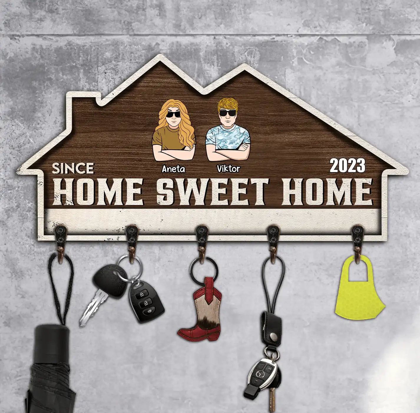 Věšáky na klíče - Domov je tam, kde jsme spolu 4 (verse 2) - Climo.cz