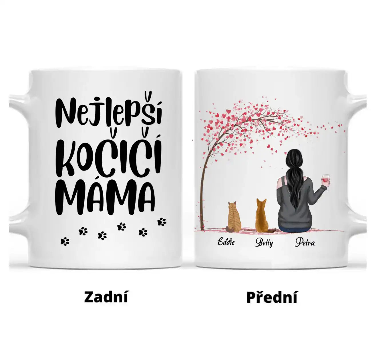 Hrnek - Kočičí máma - růžový stromek - Climo.cz