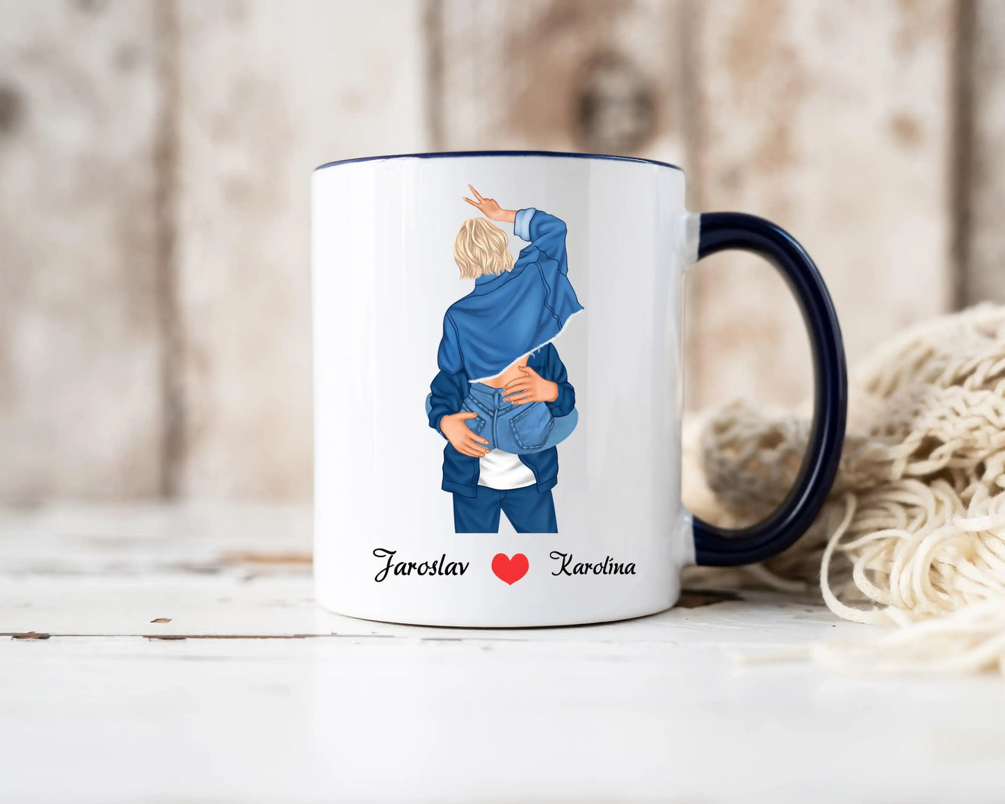 Hrnek - Líbající se pár 2. verze - I love you to the moon and back - Climo.cz