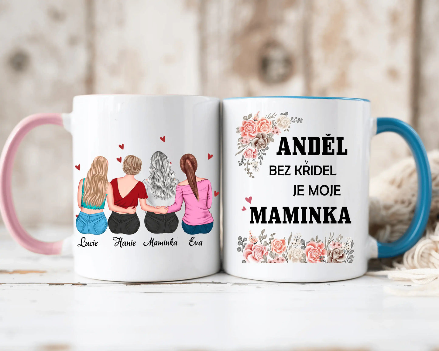Hrnek - Matka a Dcera 6. verze - Anděl bez křídel je moje maminka - až 3 dcery - Climo.cz