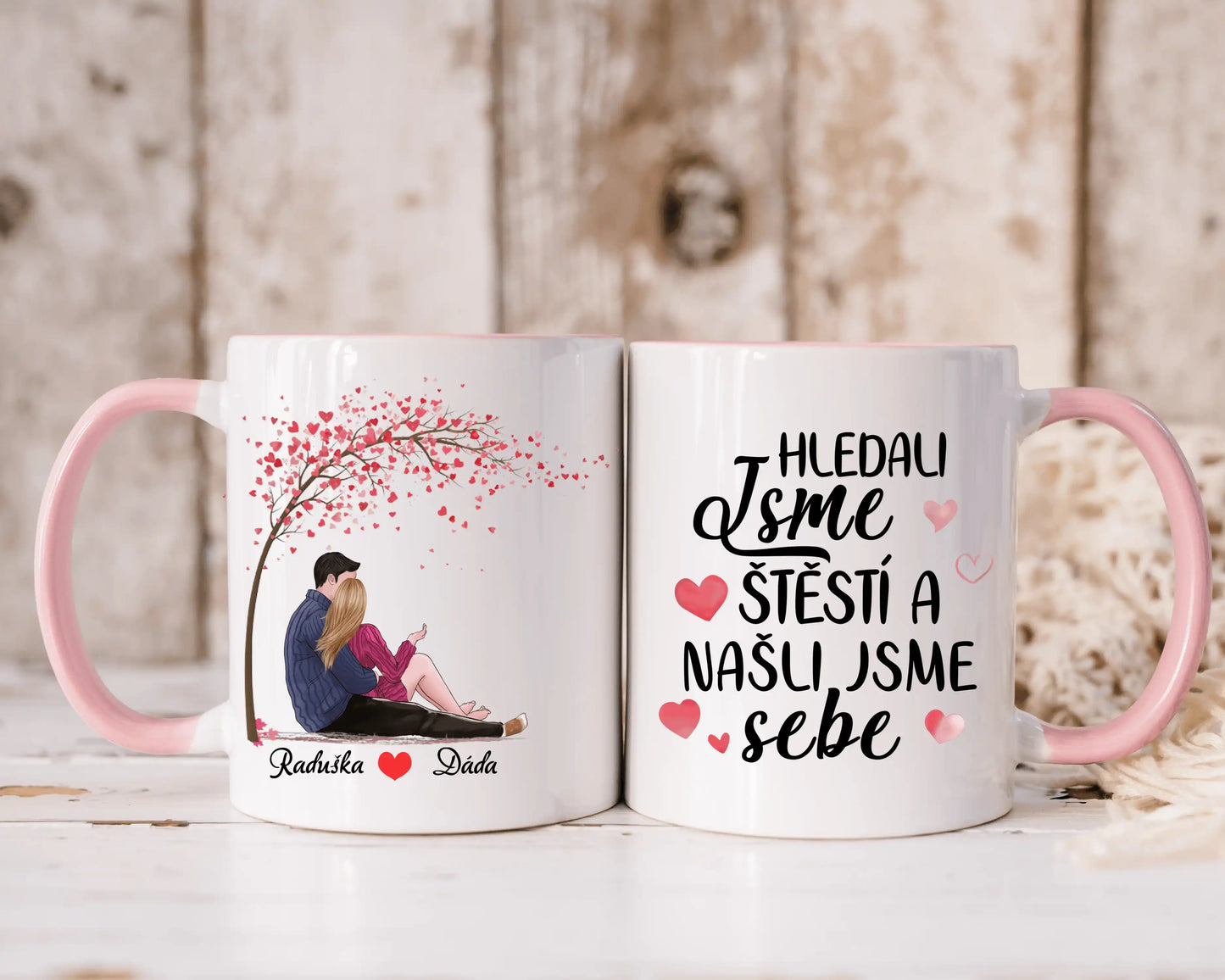 Hrnek - Objímající se pár 2 - Hledali jsme štěstí a našli jsme sebe - Climo.cz