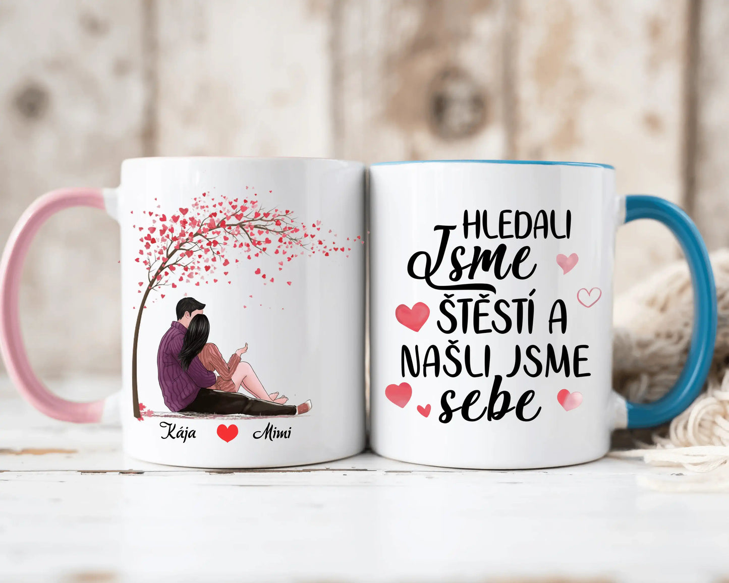 Hrnek - Objímající se pár 2 - Hledali jsme štěstí a našli jsme sebe - Climo.cz