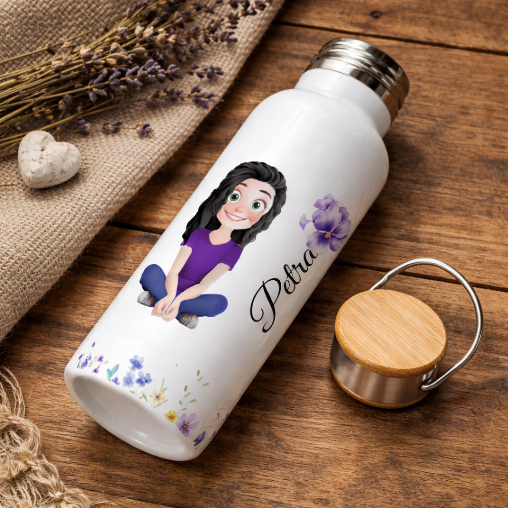 Dvoustěnná vakuová termoska z nerezové oceli 500 ml – Roztomilá holka s vlastním jménem