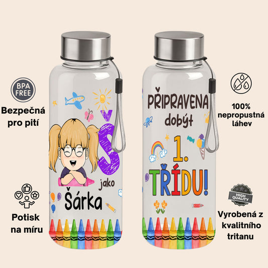 Tritánová láhev, 500 ml, transparentní, pro děti s vlastním jménem 4