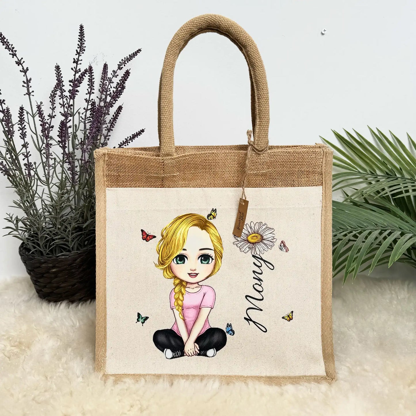 Jutová nákupní taška - Roztomilá holka