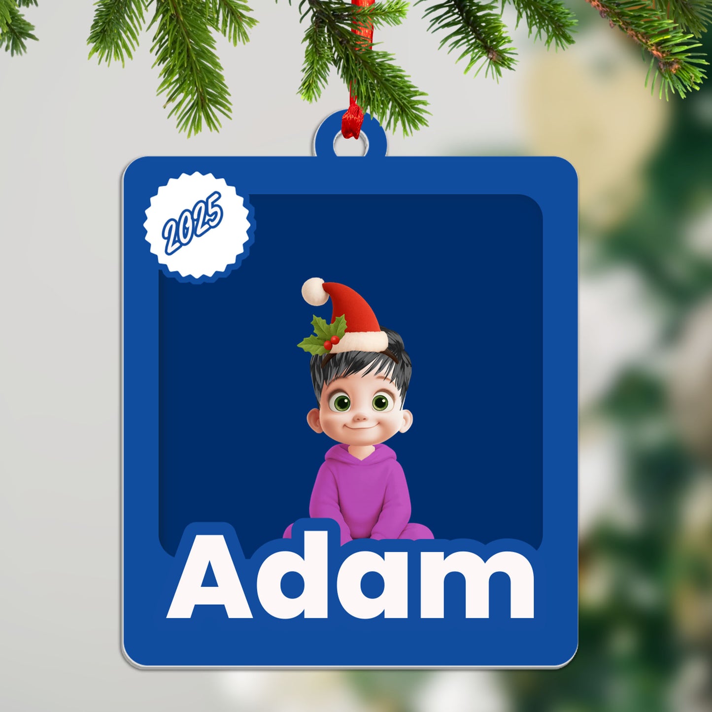 Personalizovaná akrylová ozdoba, vánoční dárek  35
