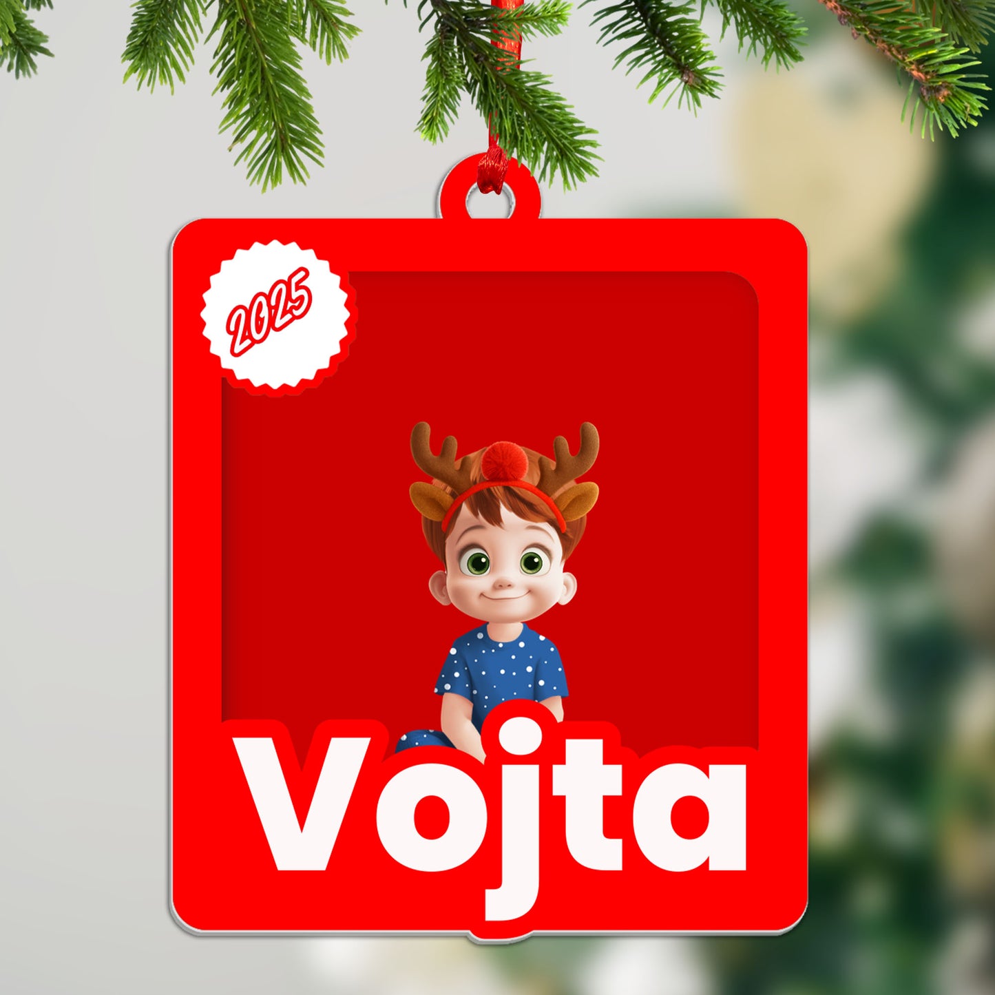 Personalizovaná akrylová ozdoba, vánoční dárek  35