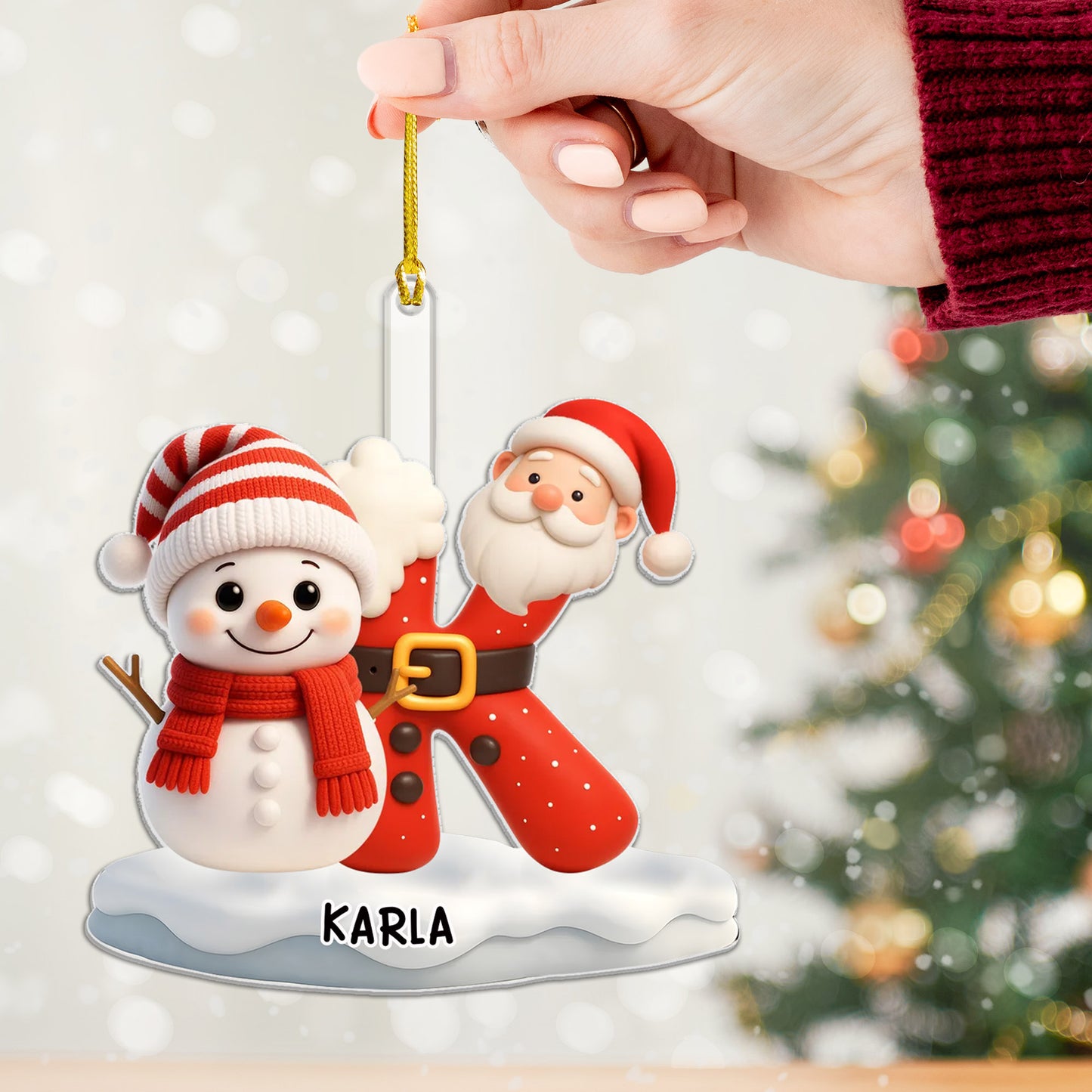 Personalizovaná akrylová ozdoba, vánoční dárek  59