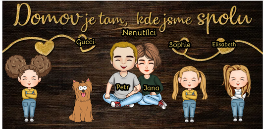 Dřevěná cedule na dveře - Vítej v mém domově