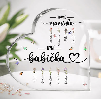Akrylový plak - Prvně máma nyní babička - až 15 vnoučat - Climo.cz