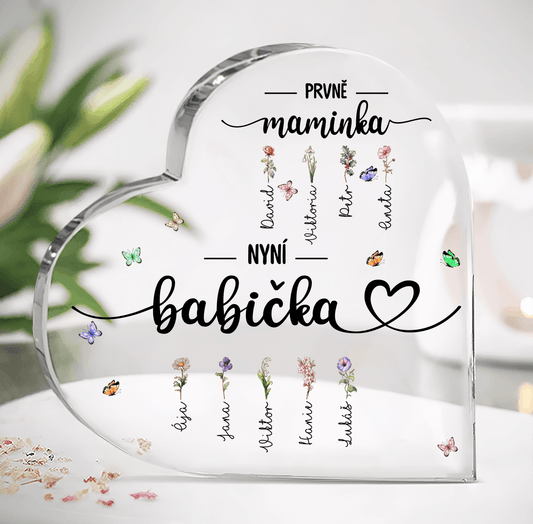 Akrylový plak - Prvně máma nyní babička - až 15 vnoučat - Climo.cz