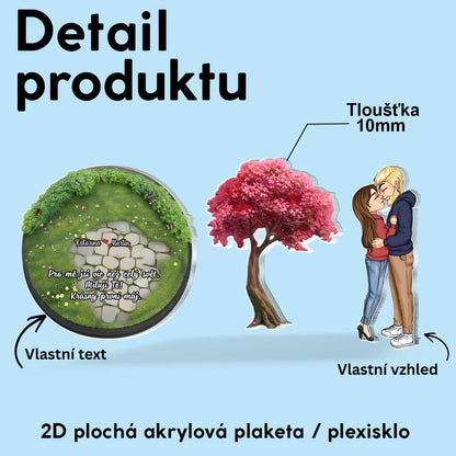 Personalizovaná akrylová plaketa s postavičkami – Třešňový strom lásky