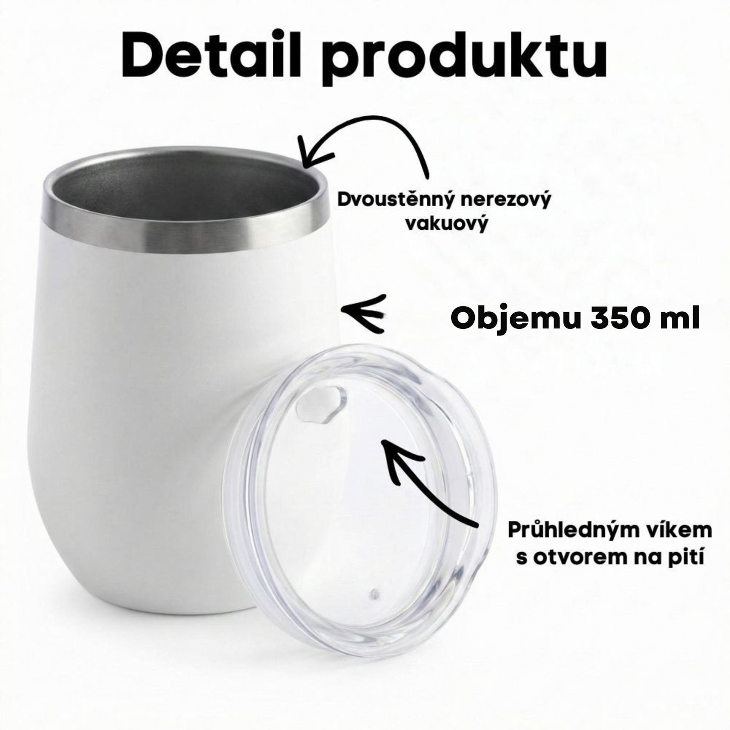 Dvoustěnný nerezový vakuový pohár, 350 ml - Roztomilá holka