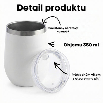 Dvoustěnný nerezový vakuový pohár, 350 ml - Roztomilá holka