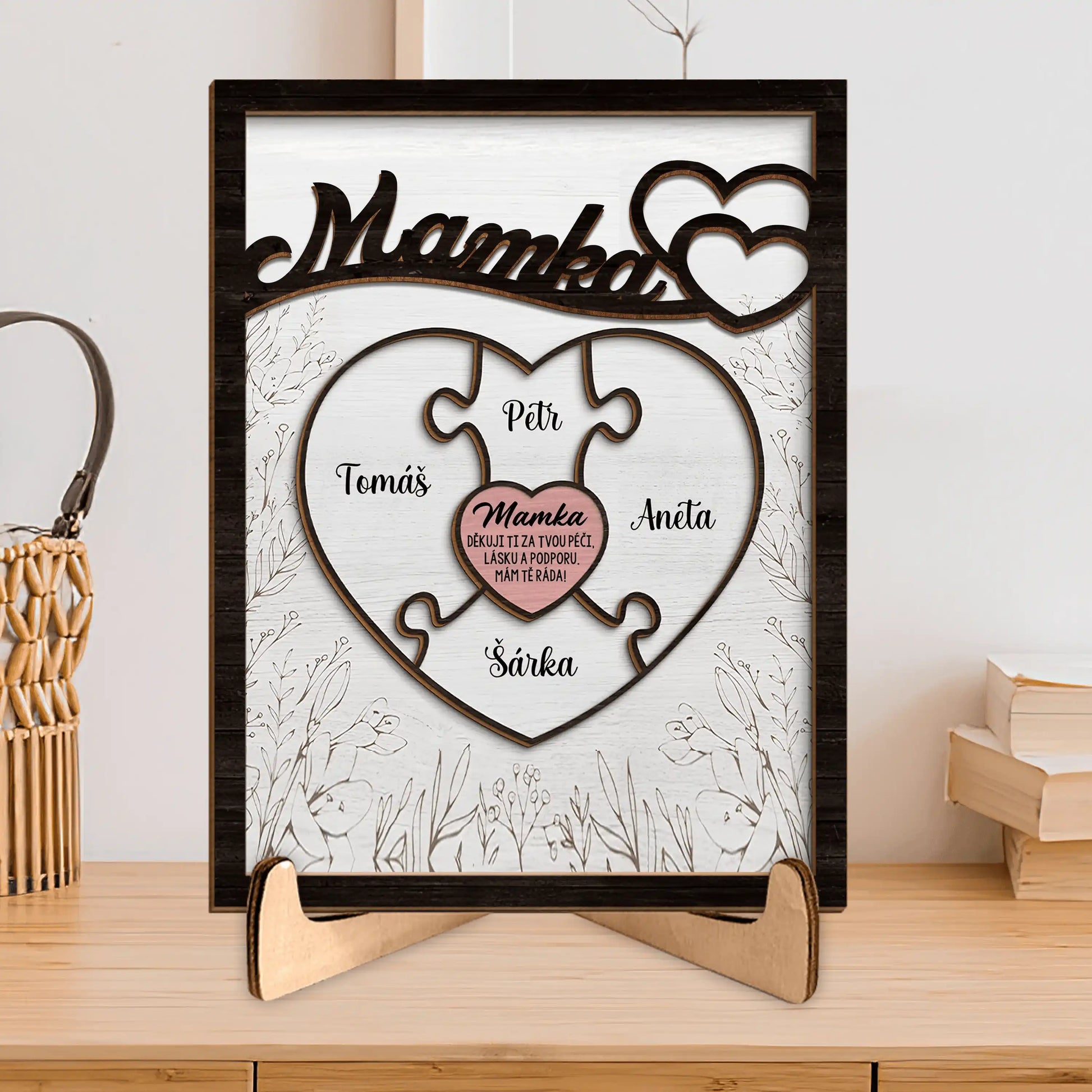 Dřevěná deska - Mamka, která nás drží pohromadě - až 7 vnoučat - Climo.cz