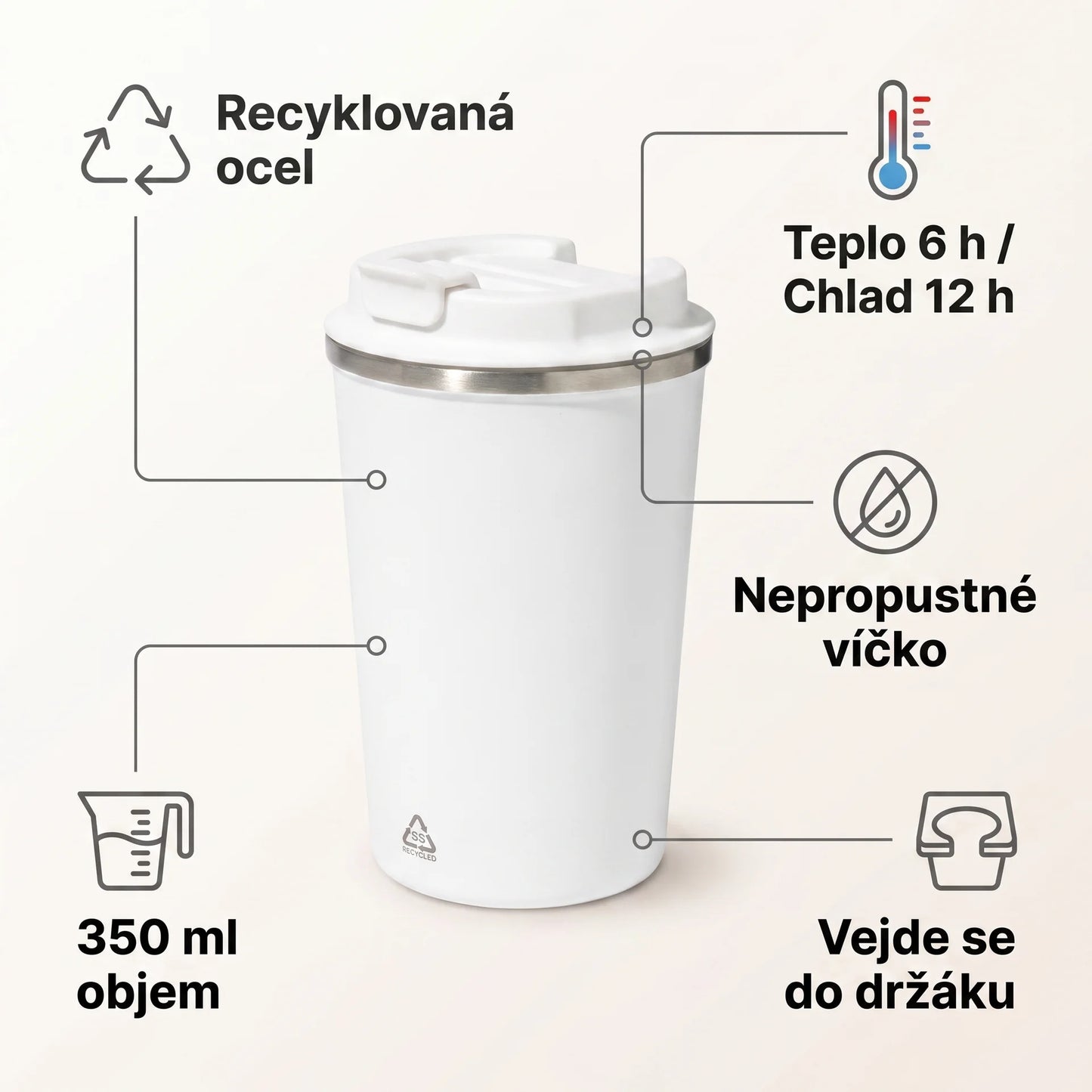 Dvoustěnný termo hrnek 350 ml - Roztomilá holka