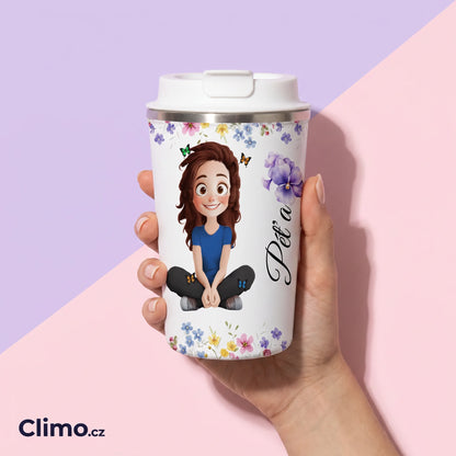 Dvoustěnný termo hrnek 350 ml - Roztomilá holka