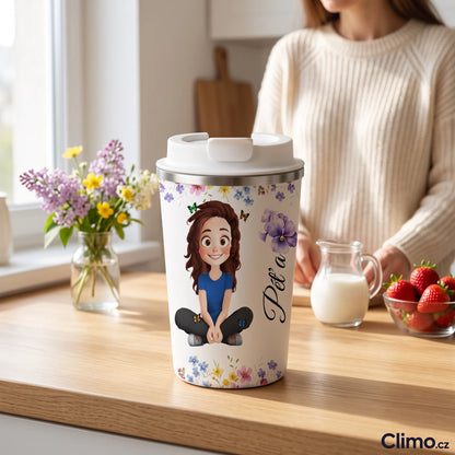 Dvoustěnný termo hrnek 350 ml - Roztomilá holka