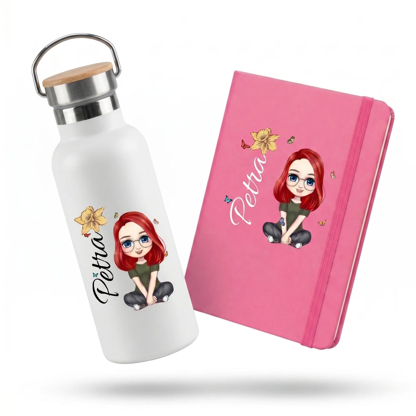 Personalizovaná sada - Termoska 500 ml + Zápisník A5 s jménem a motivem
