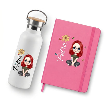 Personalizovaná sada - Termoska 500 ml + Zápisník A5 s jménem a motivem