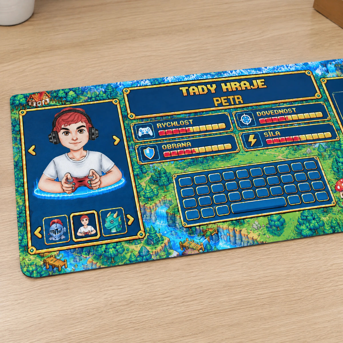 Personalizovaná podložka na stůl Pixel XXL se jménem