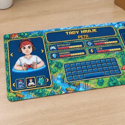 Personalizovaná podložka na stůl Pixel XXL se jménem