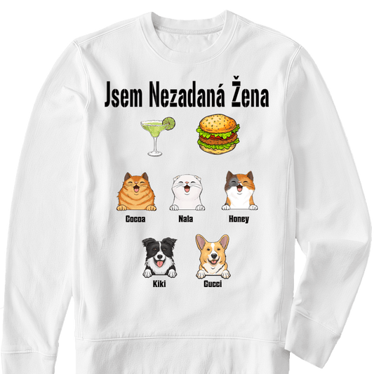 Mikina - Jsem nezadaná žena - až 10 mazlíčci - Climo.cz