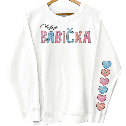 Mikina - Nejlepší Babička 2 (Potisky na rukávu) - Až 10 dětí - Climo.cz