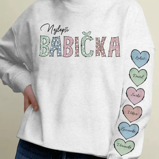 Mikina - Nejlepší Babička (Potisky na rukávu) - Až 10 dětí - Climo.cz