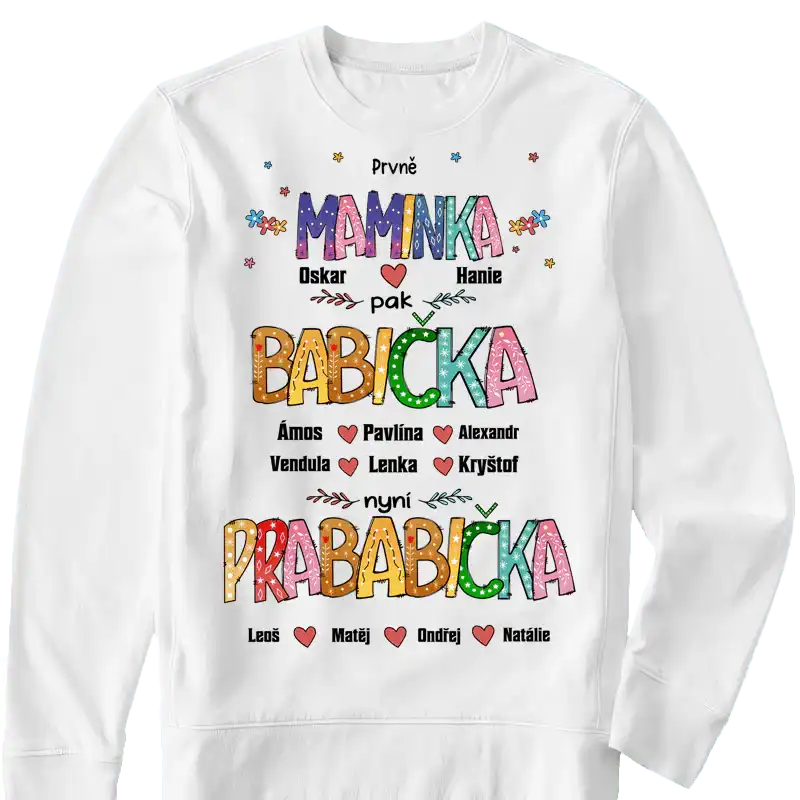 Mikina - Prvně Maminka pak Babička nyní Prababička - až 6 pravnoučat - Climo.cz