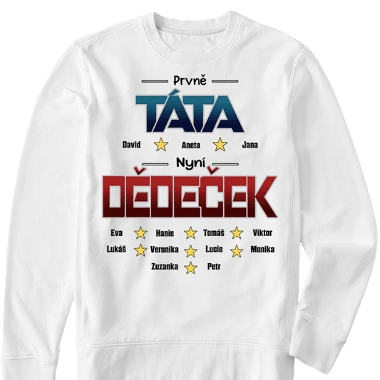 Mikina - Prvně Táta nyní Dědeček - až 12 vnoučat - Climo.cz