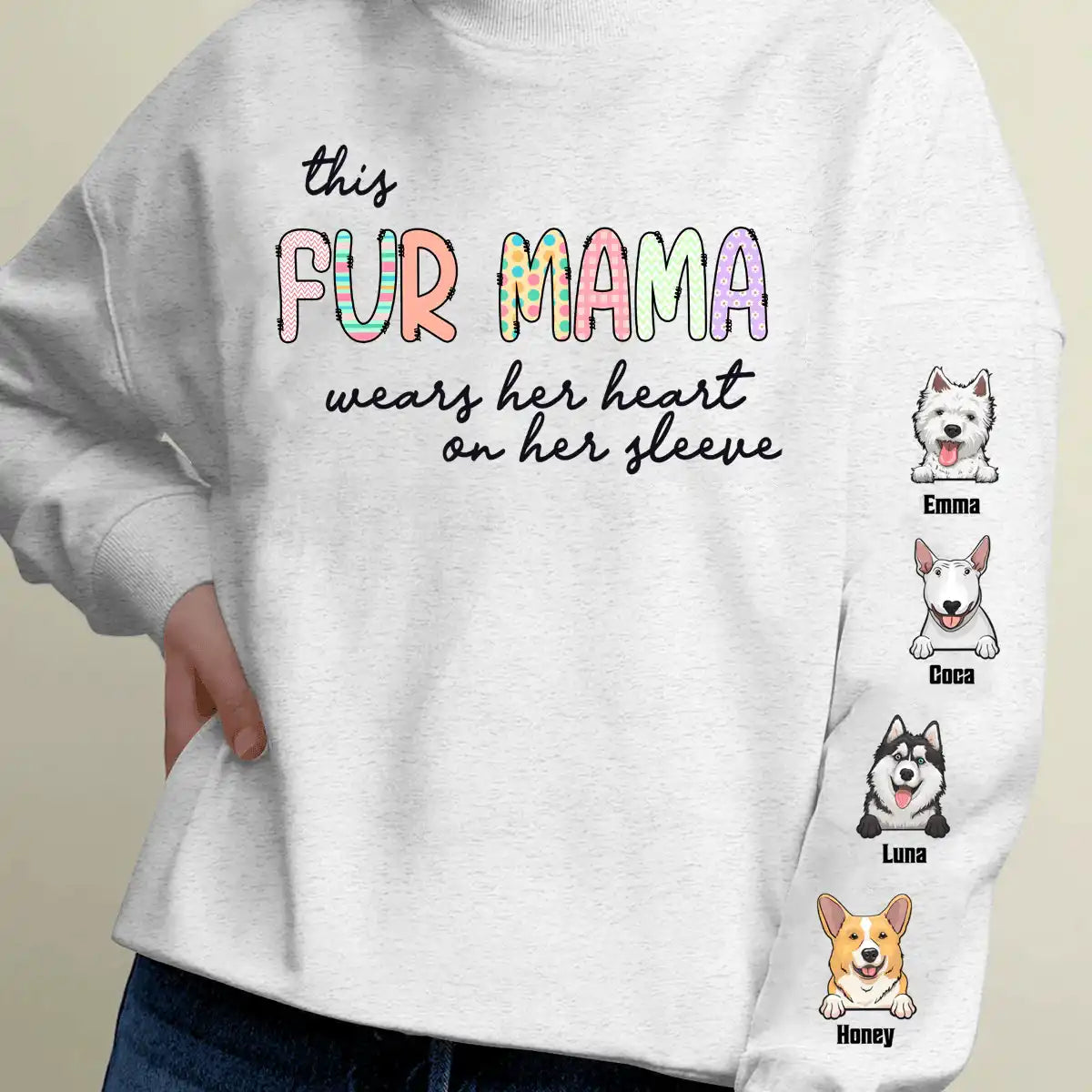 Mikina - This fur mama wears her heart on her sleeve - Až 6 psů - Climo.cz