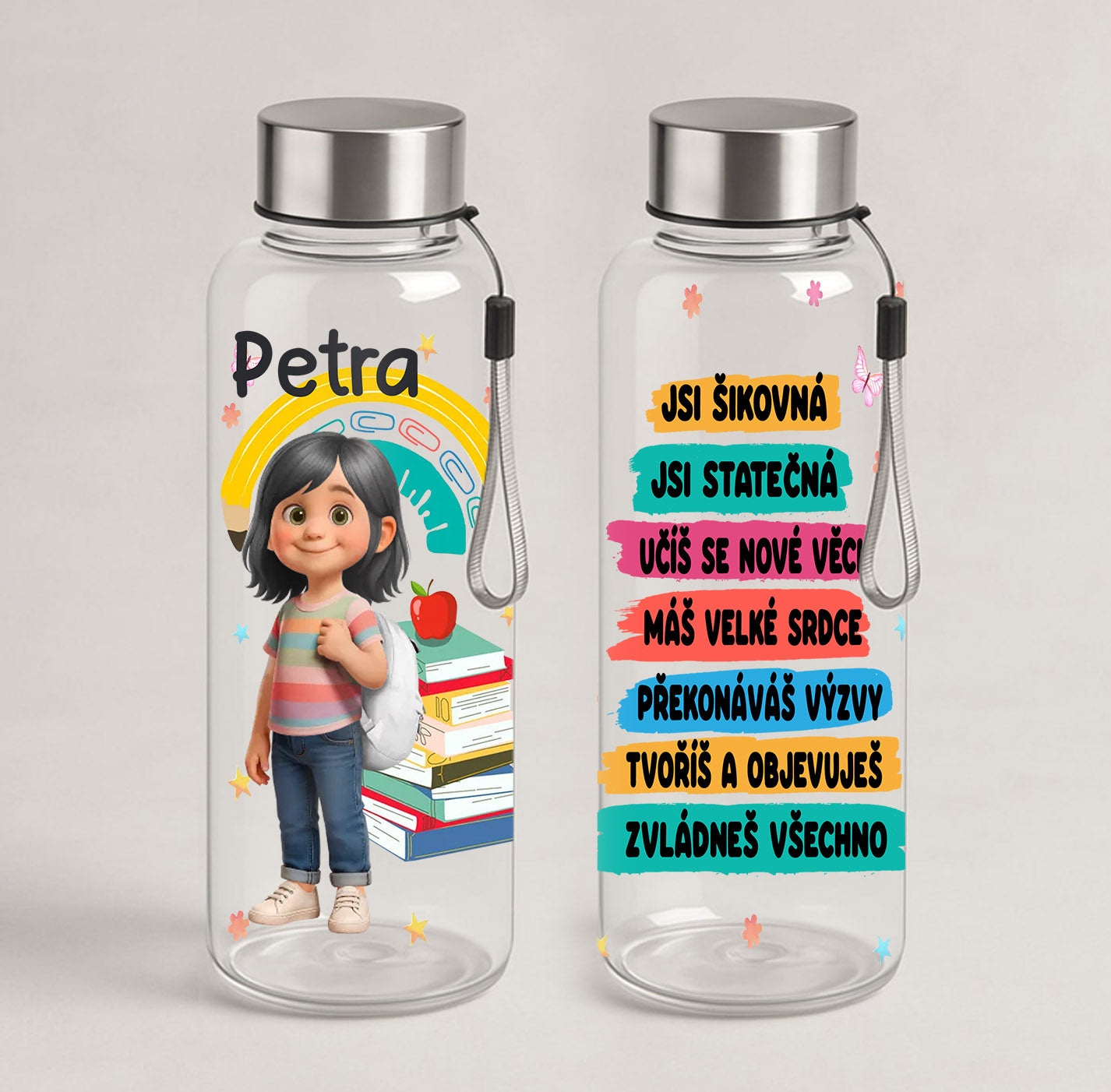 Tritánová láhev, 500 ml, transparentní, pro děti s vlastním jménem 2