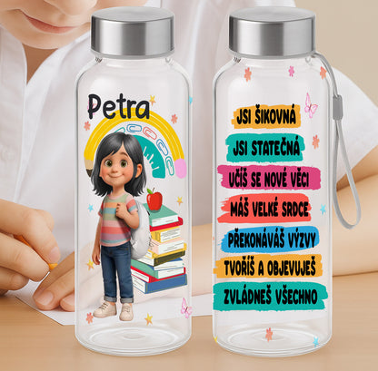 Tritánová láhev, 500 ml, transparentní, pro děti s vlastním jménem 2