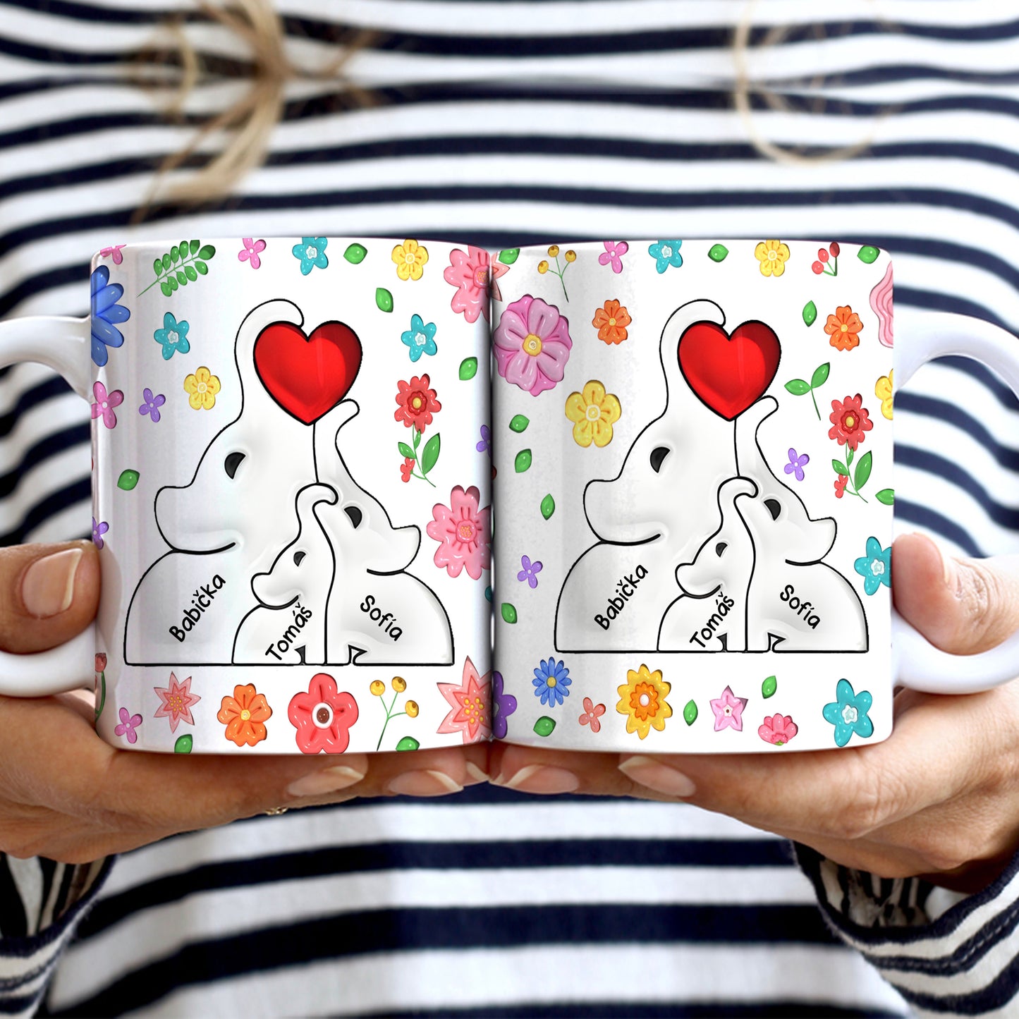 Hrnek pro maminku/babičku - Slon - Až 8 dětí