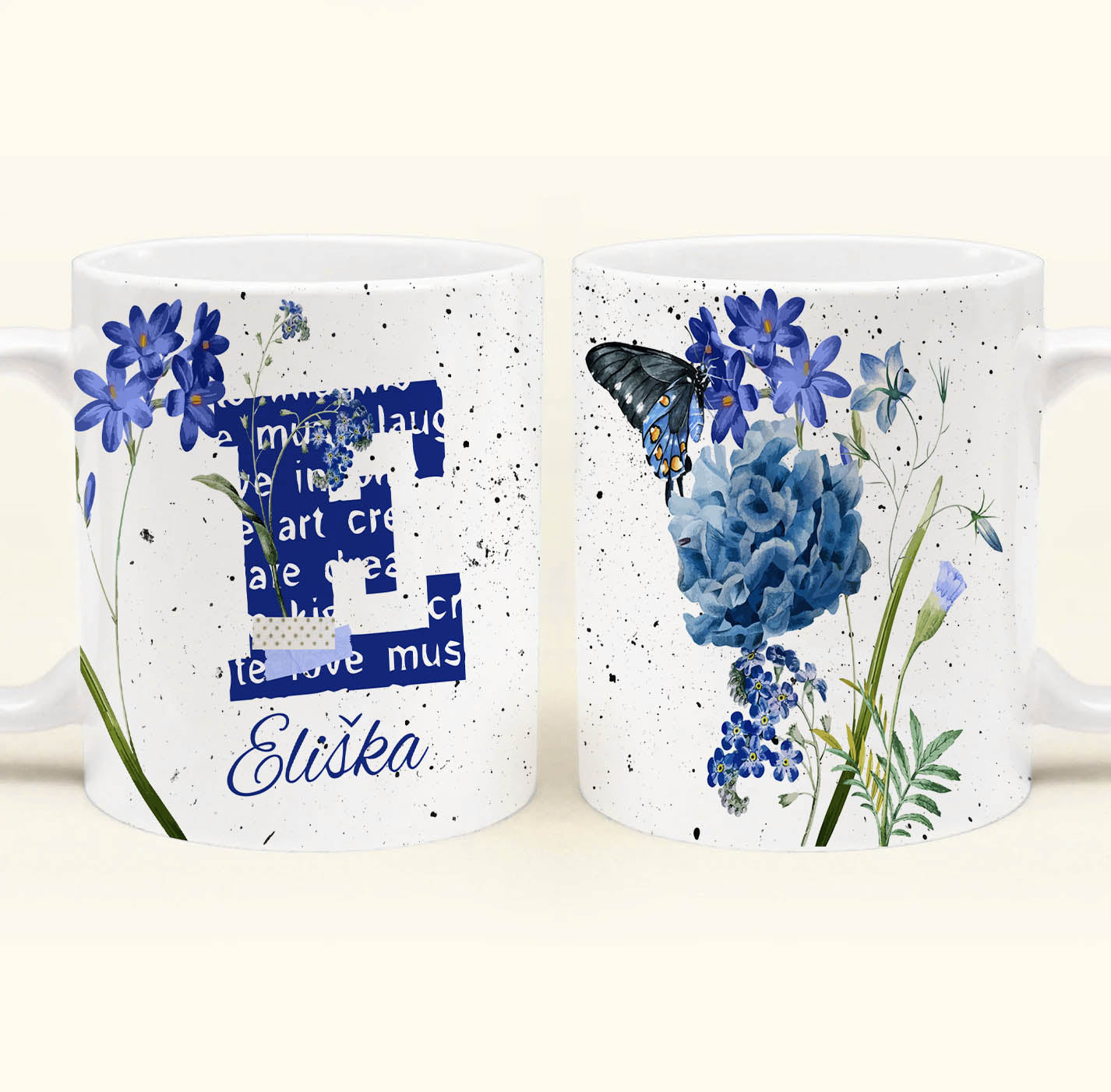 Hrnek – Botanický monogram s vlastním jménem