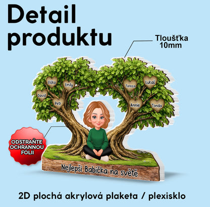 Akrylová plaketa – Stromeček s vlastními jmény dětí (až 10 dětí)